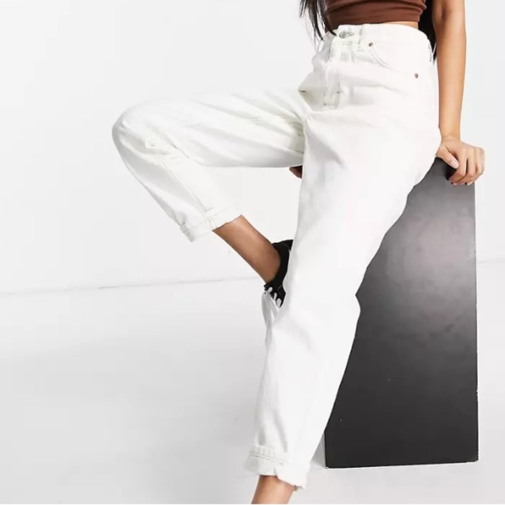Topshop Petite Mom White‎ Jeans